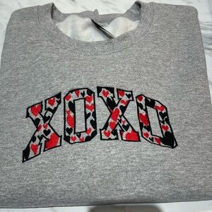 XOXO Grey Sweatshirt with Heart Pattern Valentine